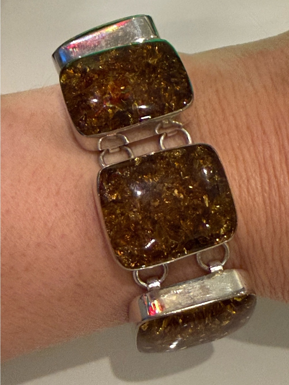 Beautiful Vintage Baltic Amber Bracelet Sterling Silver | Natural
Amber Jewelry